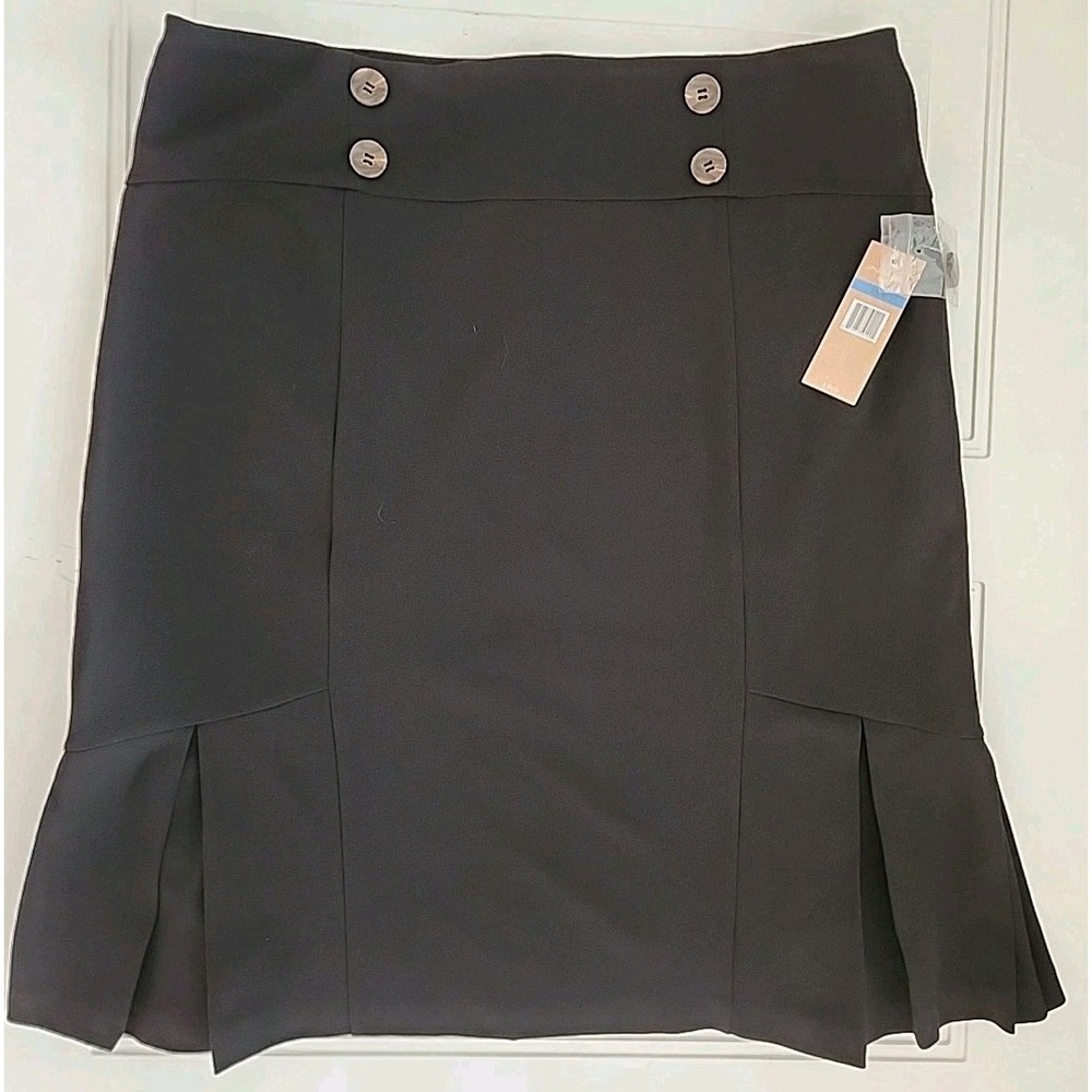 Black Hope & Harlow Pencil Skirt/ Kick Pleats/ Stretchy/Pull On/ 38in Waist / XL - Picture 10 of 10